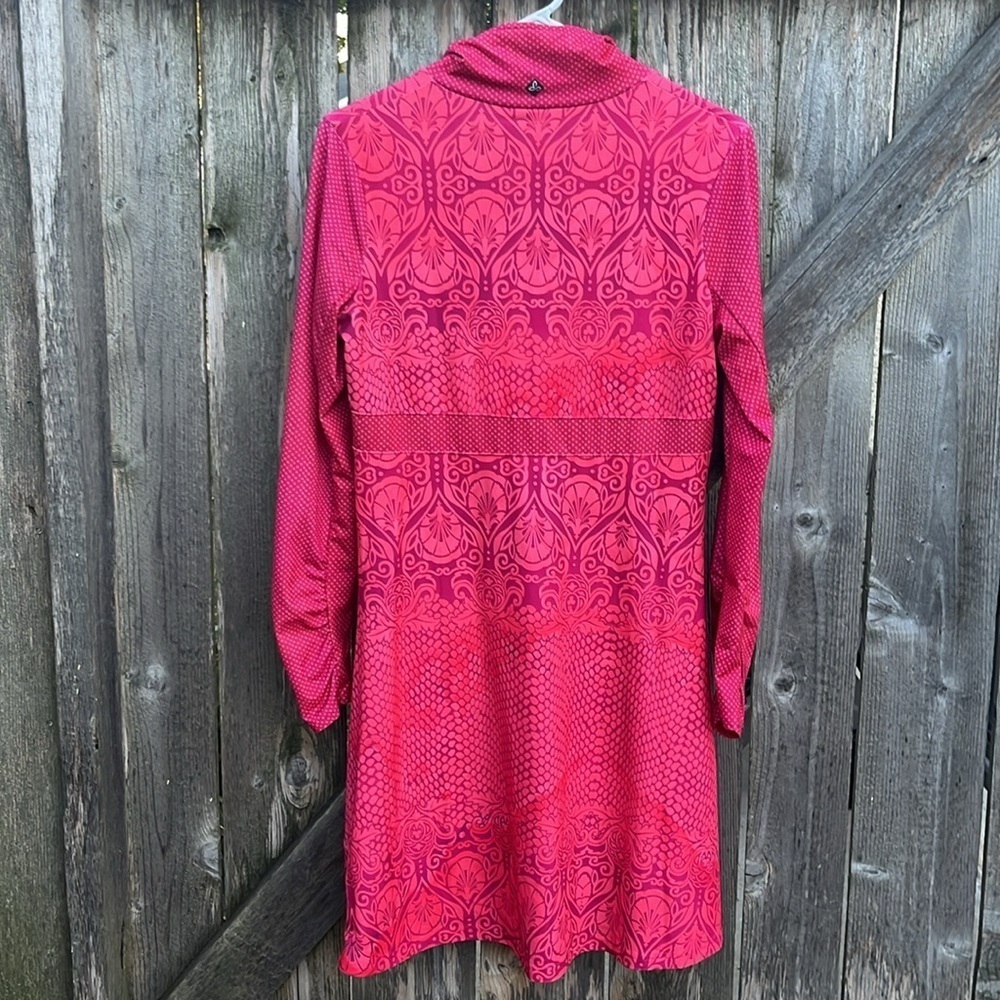 Prana Stretch Zip Neckline Multi Pattern Ruched L… - image 8
